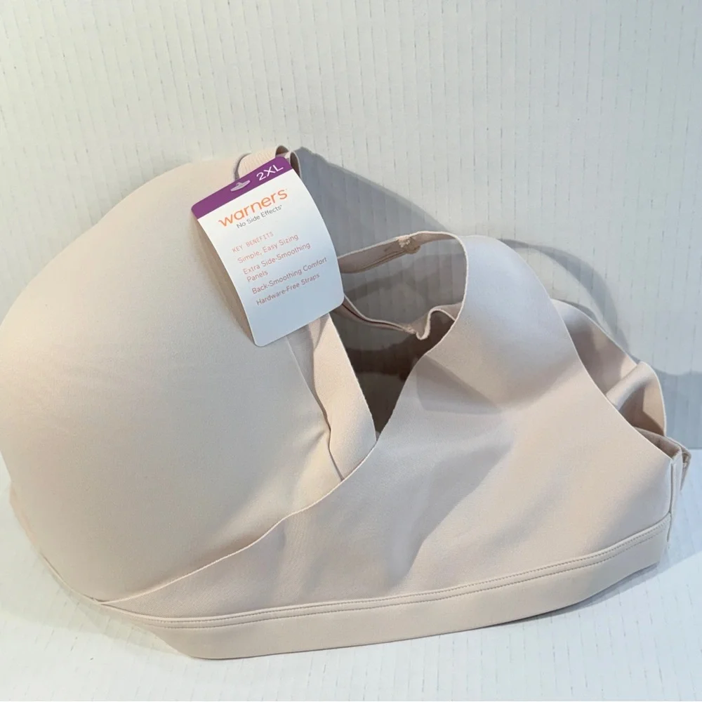 🆕 Warners No Side Effects Underarm and Back-Smoothing Wireless XXL Nude 🆕 - Picture 2 of 16